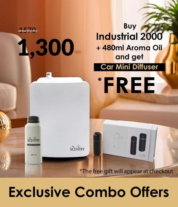 Industrial 2000 + 480ml Oil + Car Mini Diffuser FREE