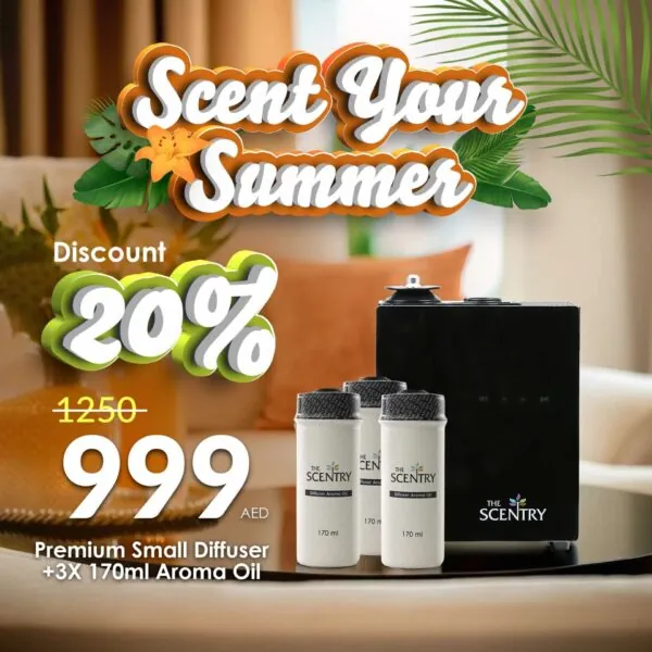 Premium Small Diffuser + 3X 170ml Aroma Oil